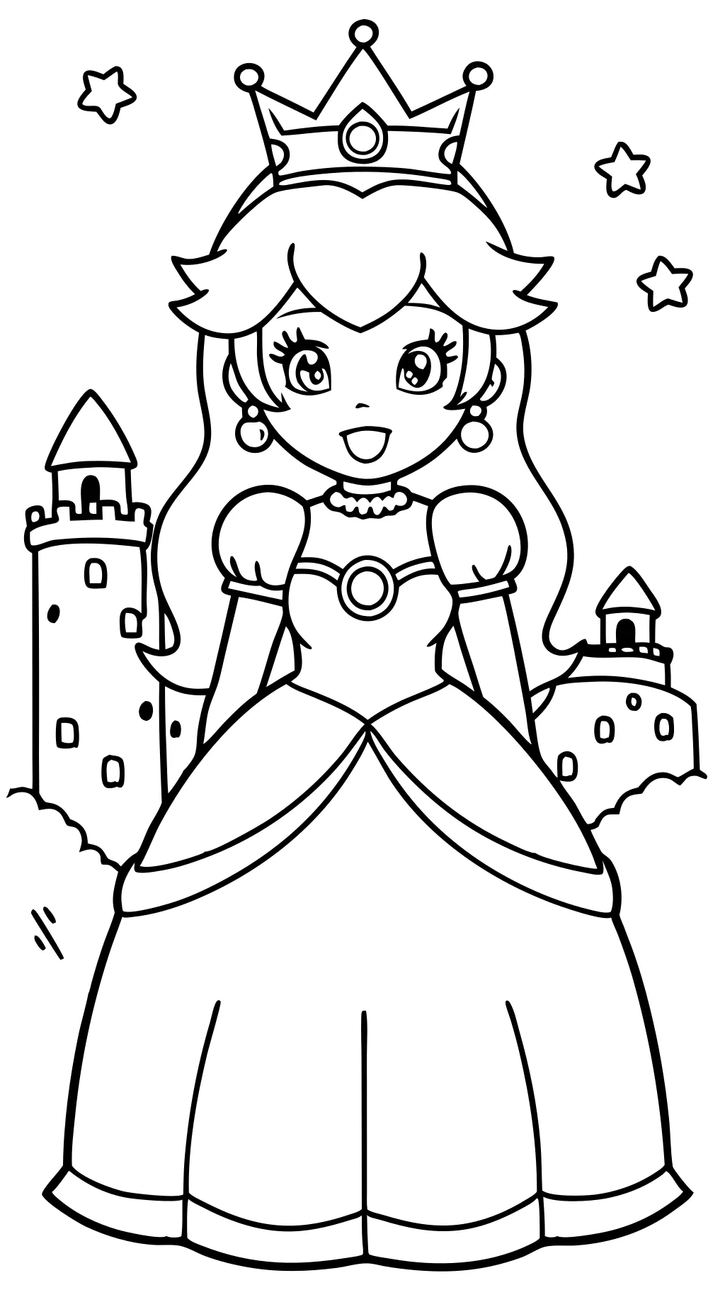 printable princess peach coloring pages